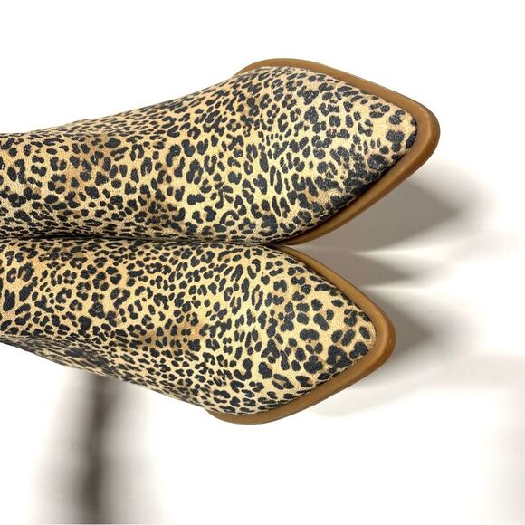 Dolce Vita Samy Leather Leopard Print Pointy Toe Bootie 7.5 NWOB - Picture 7 of 13
